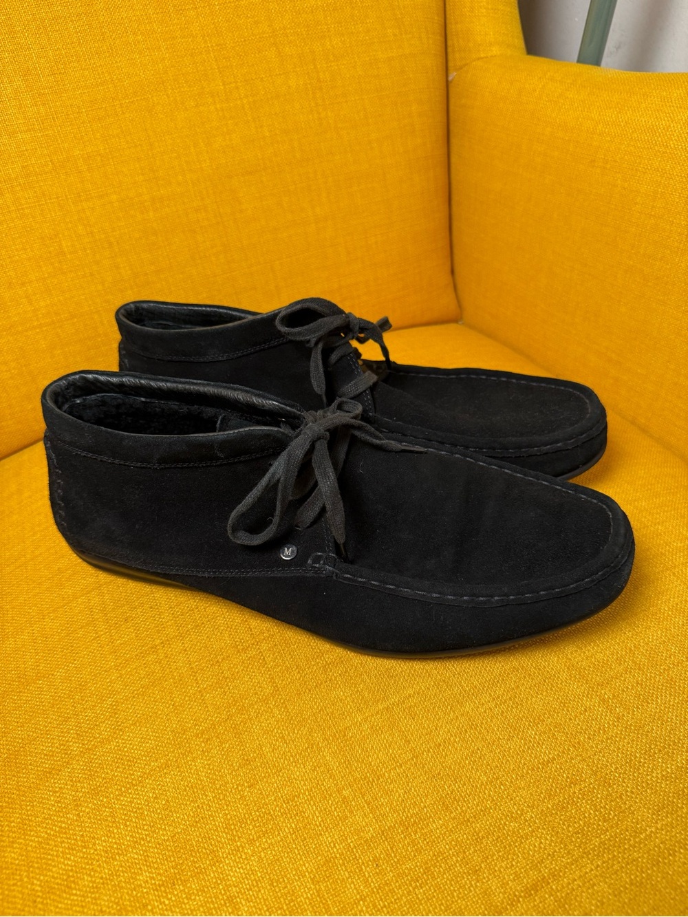 Men's Black Suede Chukka Boots - Lace-Up Casual Comfort Size EU 41/US 11